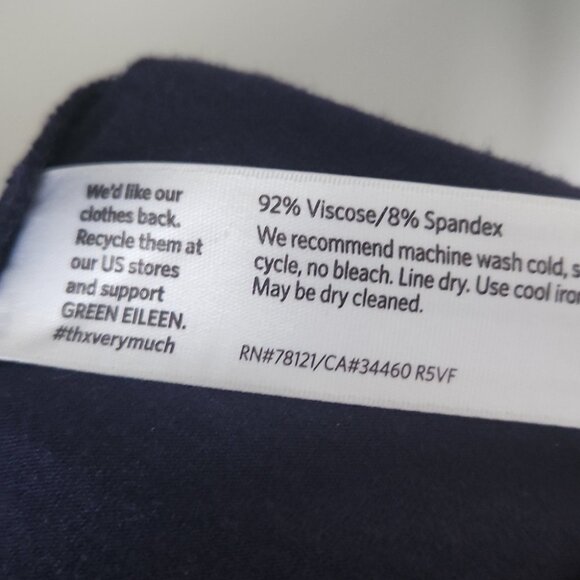 EILEEN FISHER | Strech knit dress asymmetrical v-neck navy sz XL - Picture 4 of 4